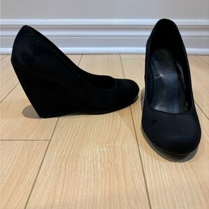 Black Suede Wedges